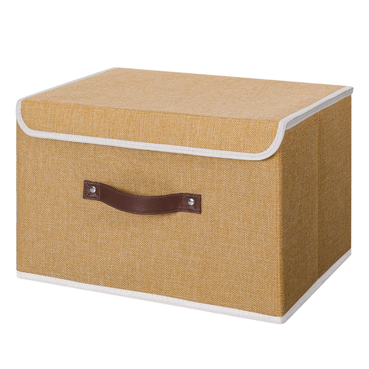 ANMINY Fabric Storage Box Bins with Lids, Green, 10"x8"x7"