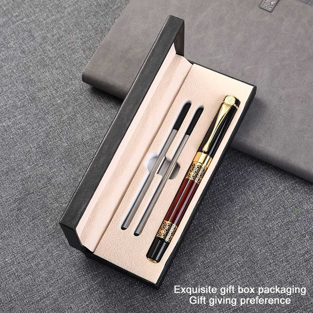 YIVONKA Ballpoint Pen Black Refill,Classical retro style Luxury Pen,Best Ball Pen Gift Set for Men & Women Professional Executive,Office,Nice Pens Classy Gift Box (2 Pack Red)