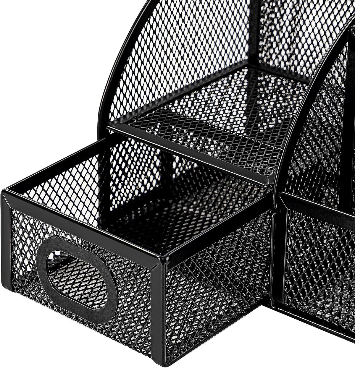 Amazon Basics Mesh Pen Holder and Desktop Desk Organizer, Office Caddy Storage for Writing Utensils, 9.1 x 5.9 x 5.5 inches, Black