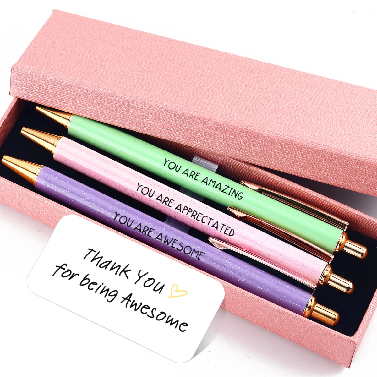 Fancy Pens Sets for Women Office New Begin Gifts for Friends Boss Mom Nice Cute Pen Set Client Teacher Motivational Gift Colleges Positive Encourage Gifts New Jobs Gift Aesthetic Pens