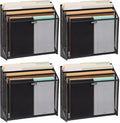Mind Reader Vertical File Storage, Desktop Organizer, Workspace, Office, Metal Mesh, 12.5"L x 3.75"W x 11.5"H, Black