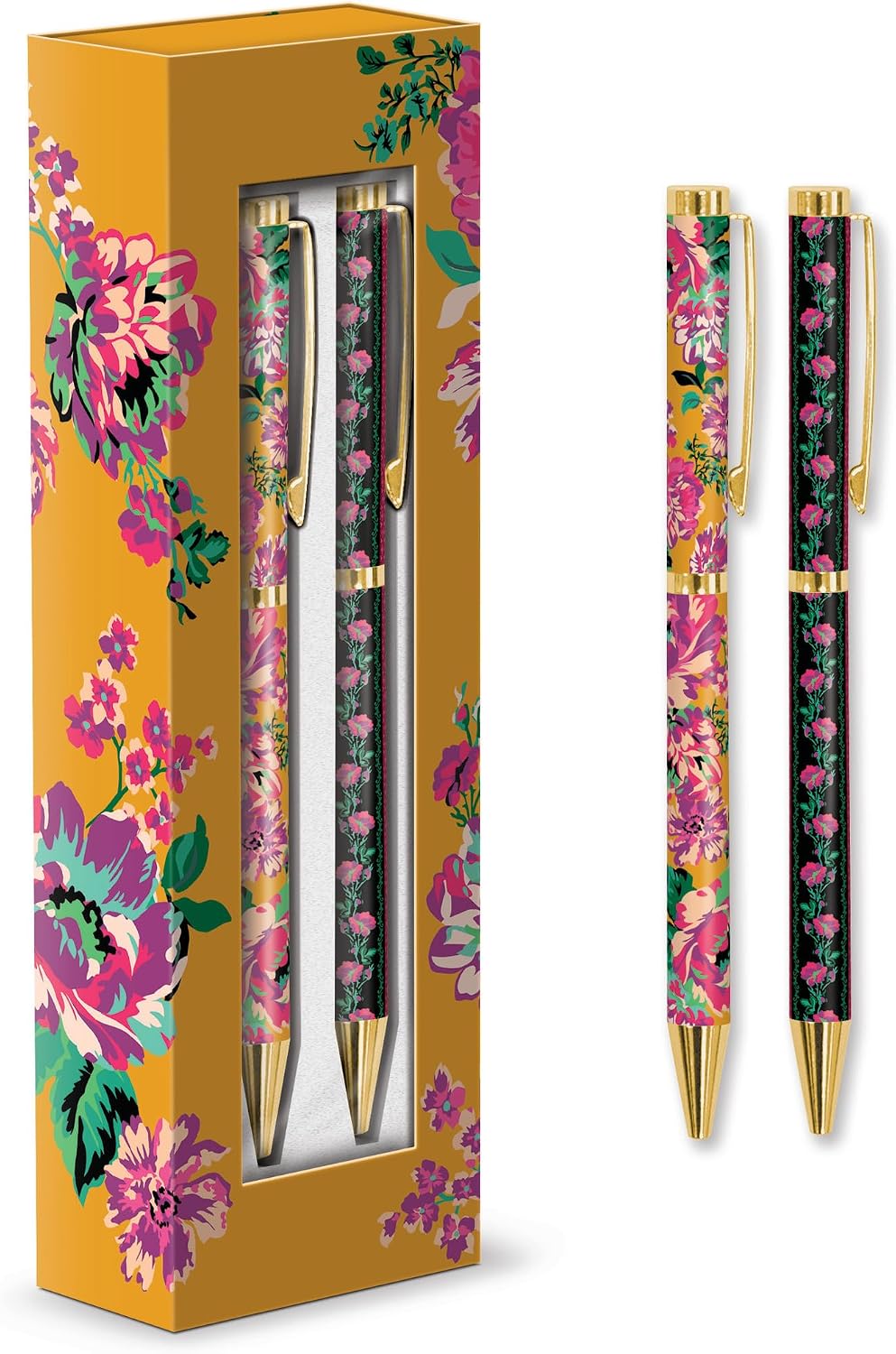 Lady Jayne Global Garden Yellow Floral Boxed Pens, Set of Two (83320)