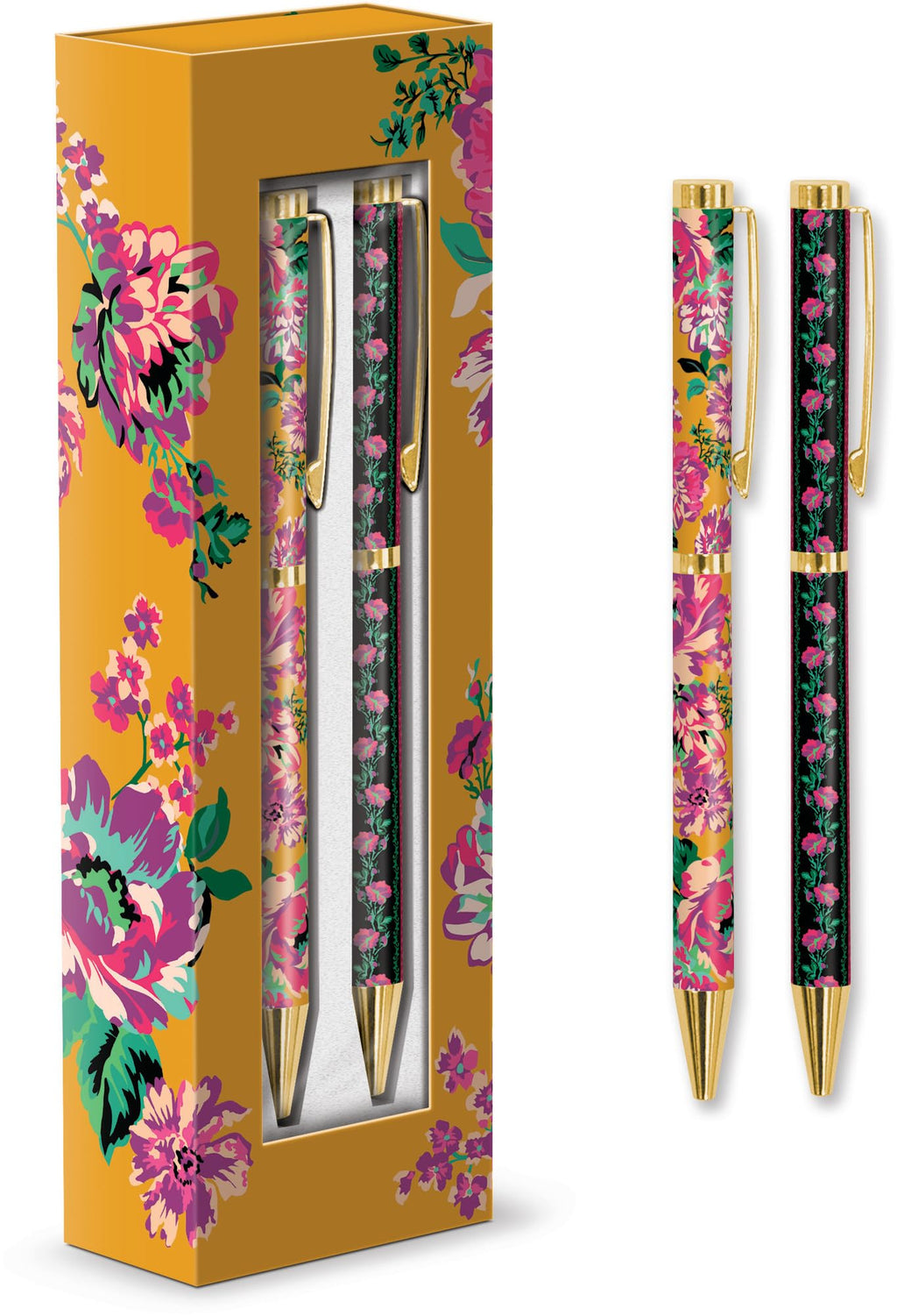 Lady Jayne Global Garden Yellow Floral Boxed Pens, Set of Two (83320)