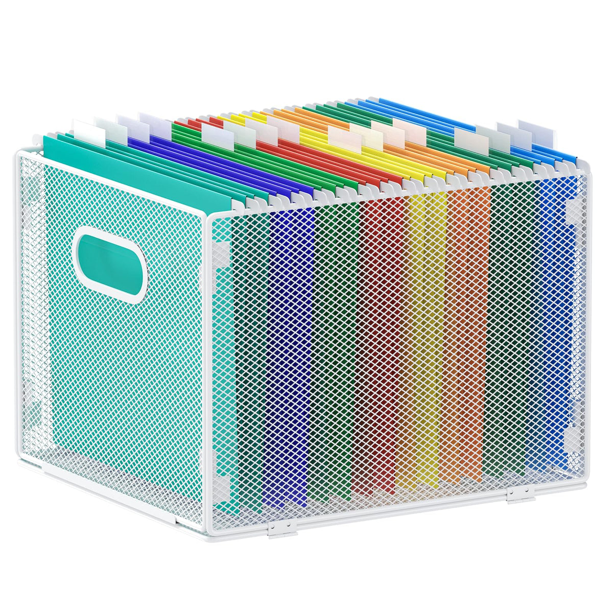 samstar 2 Pack Hanging File Organizer, Mesh File Folder Box Filing Box File Cabinet Organizer Storage Boxes, Letter Size