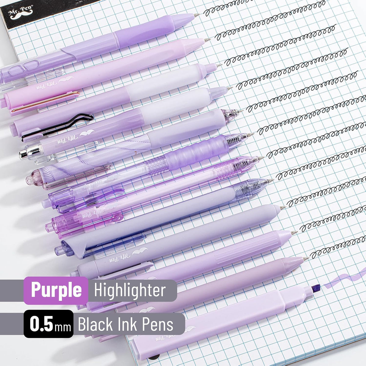 Mr. Pen- Purple Gel Pens Set, 12 Pack