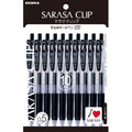 Zebra Sarasa Push Clip Gel Ink Pen - 0.5 mm - 10 Color Set